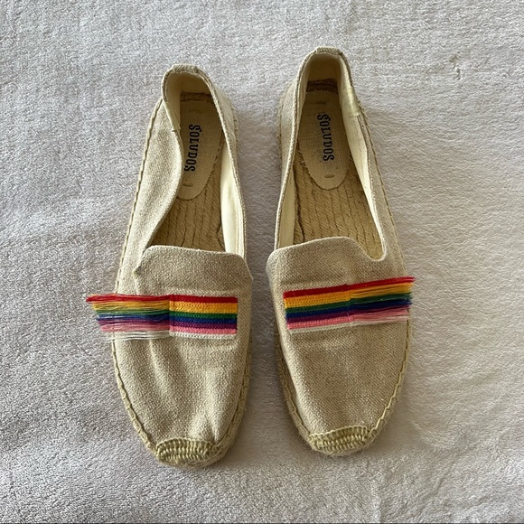 Soludos Pride Fringe Espadrilles Rainbow Slip On Shoes - Picture 4 of 11